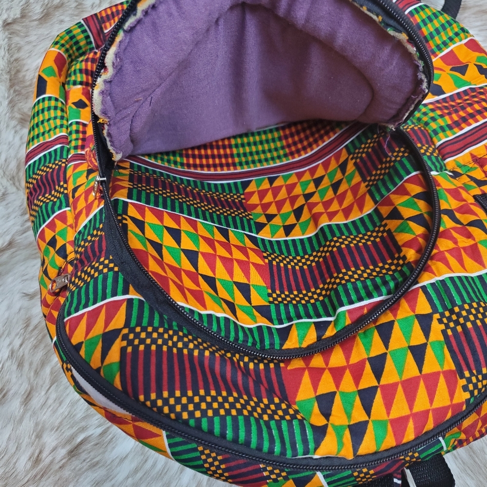Kente Print Backpack - Multicolored - Picture 3 of 6